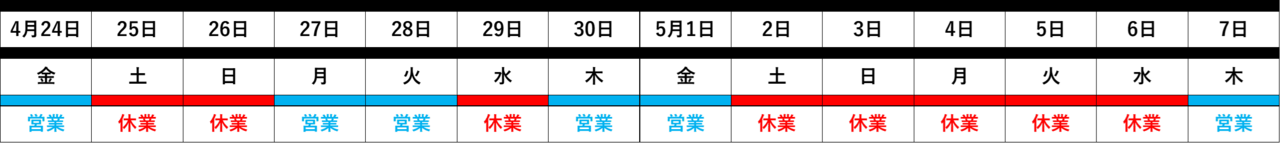 GW営業カレンダー